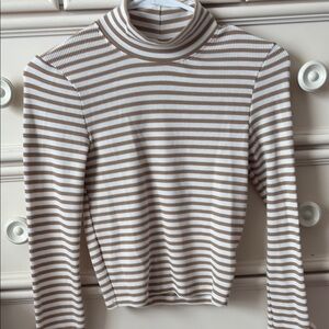 Striped Turtleneck Long Sleeve Top